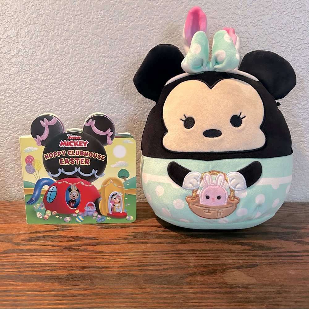 Minnie Mouse Easter Squishmallow and Book